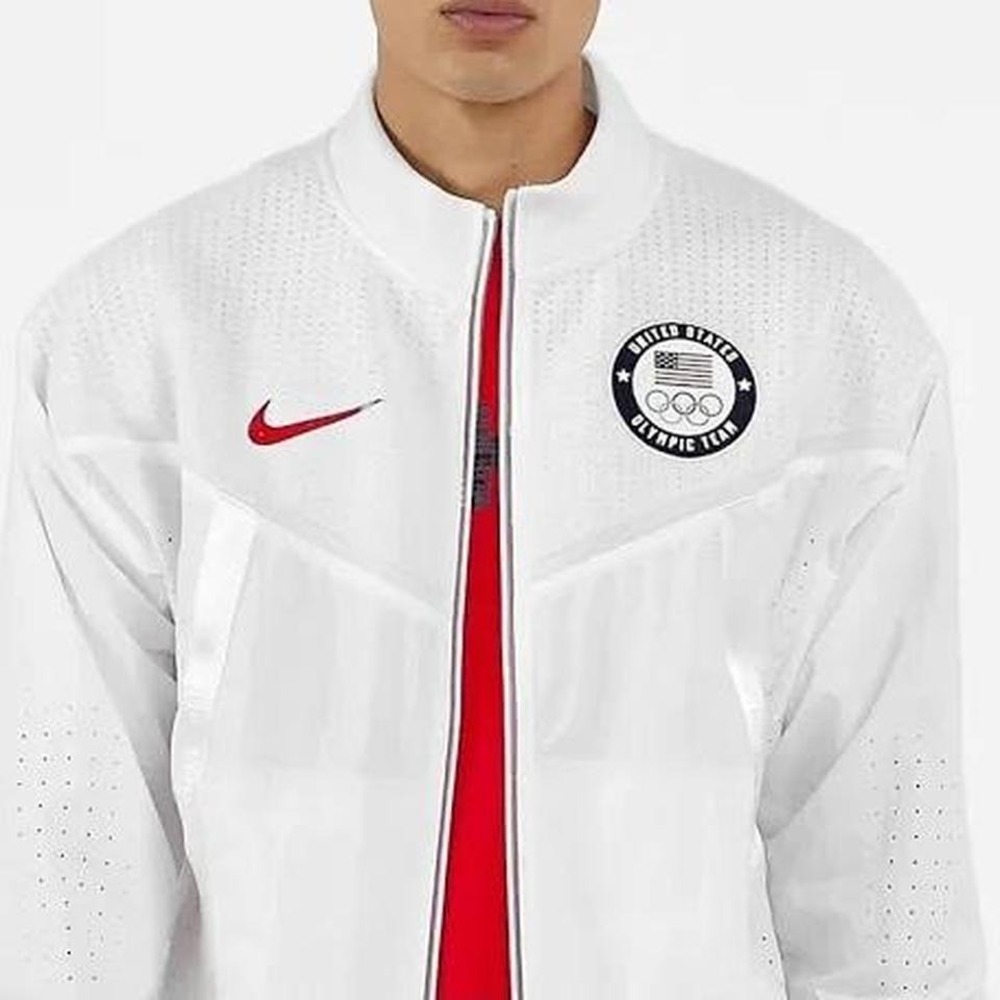 'Nike Team Japan Olympic USA white NWT Yellowing on back windbreaker jacket